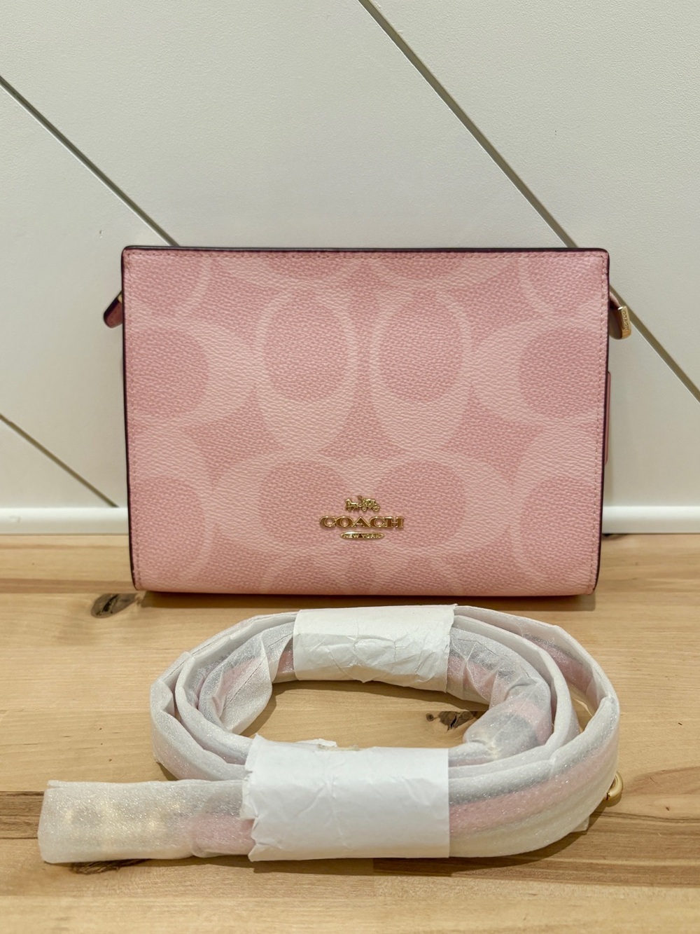 Coach powder pink slim crossbody